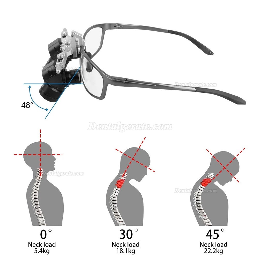 5.0X 48 &deg; Dental Ergonomic Lupenbrille mit 5W LED-Lupenbrille-Licht